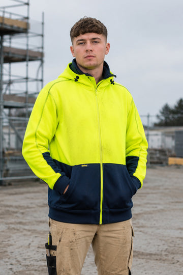 Hi Vis Zip Front Fleece Hoodie