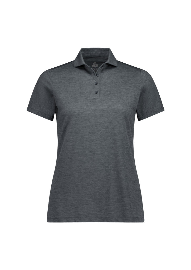 Womens Phoenix Short Sleeve Polo - Charcoal Marle ||SRC=https://cdn.fashionbizapps.nz/honeybee/images/BP2610LS_Product_Charcoal_01.jpg