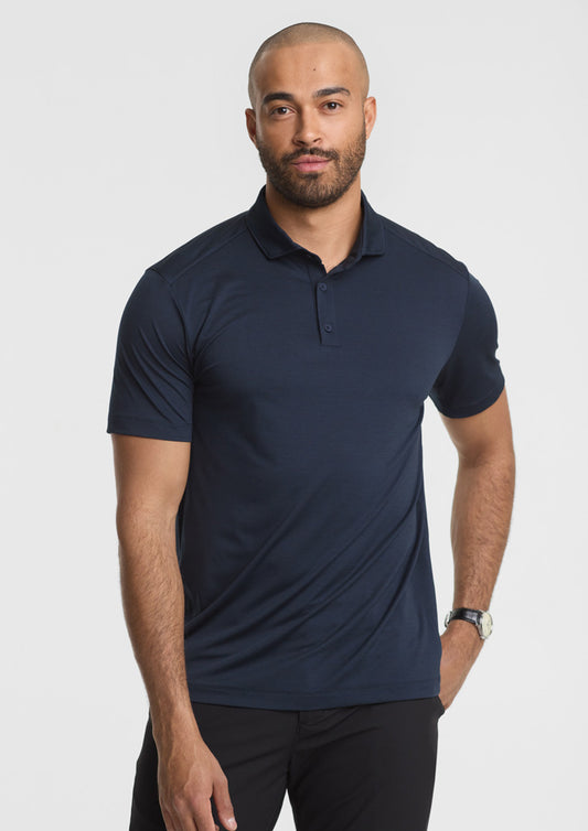 Mens Phoenix Short Sleeve Polo ||SRC=https://cdn.fashionbizapps.nz/honeybee/images/BP2610MS_Talent_Navy_01.jpg