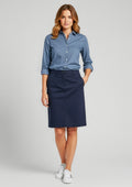 Womens Lawson Skirt ||SRC=https://cdn.fashionbizapps.nz/honeybee/images/BS022L_Talent_Navy_01_nZqwoWK.jpg