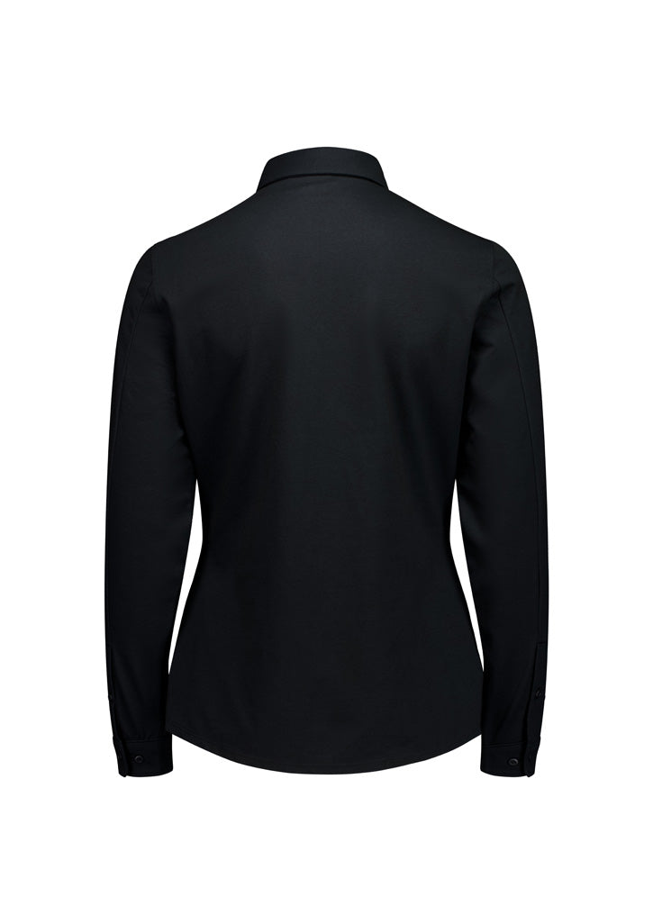 Womens Venture Long Sleeve Shirt - Black ||SRC=https://cdn.fashionbizapps.nz/honeybee/images/BS2619LL_Product_Black_02.jpg