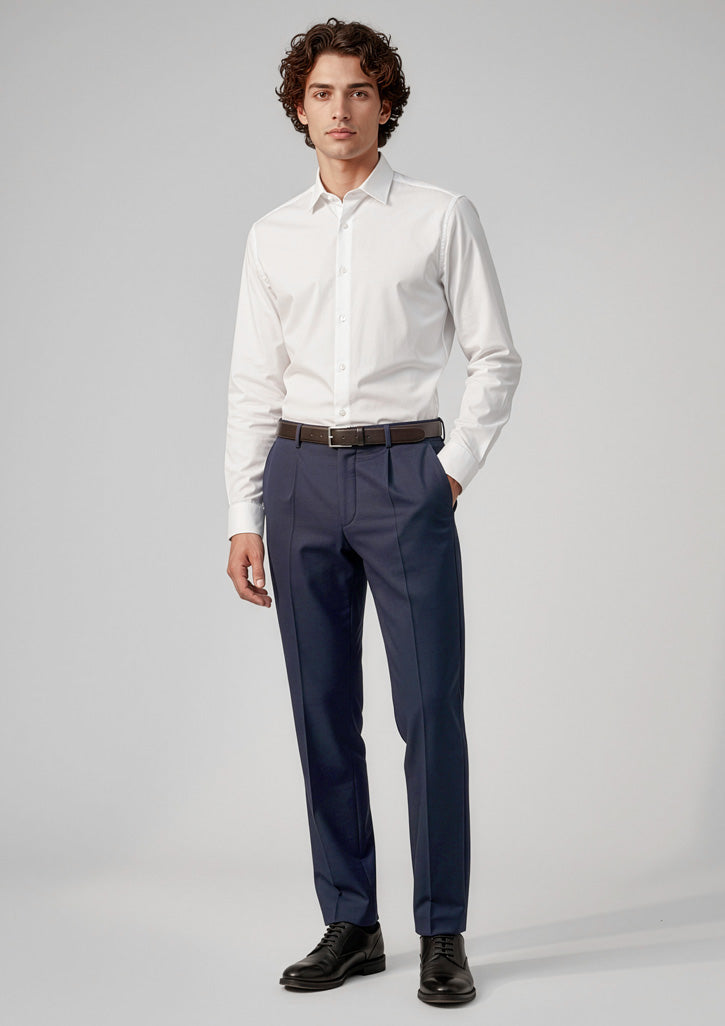 Mens Classic Pleat Pant ||SRC=https://cdn.fashionbizapps.nz/honeybee/images/BS29110_Talent_Navy_01.jpg