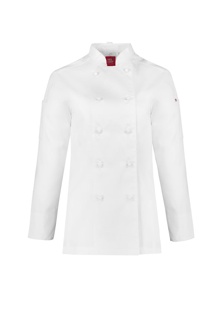 Womens Al Dente Long Sleeve Chef Jacket - White ||SRC=https://cdn.fashionbizapps.nz/honeybee/images/CH230LL_bProduct_White_01_MCkodEa.jpg