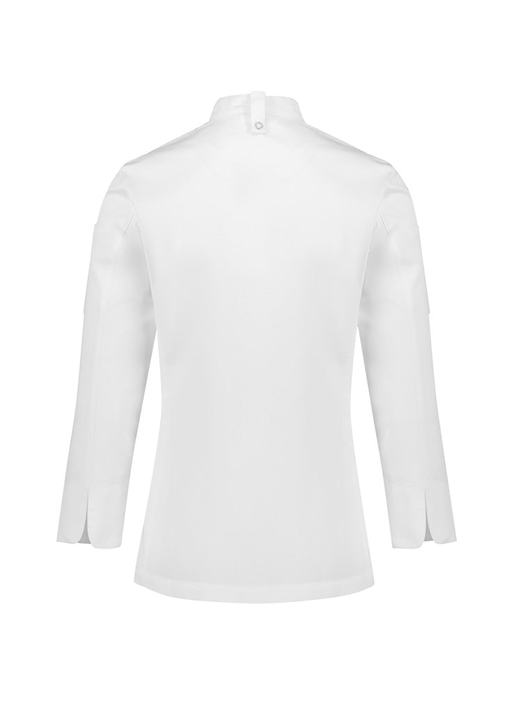 Womens Al Dente Long Sleeve Chef Jacket - White ||SRC=https://cdn.fashionbizapps.nz/honeybee/images/CH230LL_bProduct_White_02_Vp1RV8P.jpg