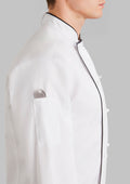Mens Al Dente Long Sleeve Chef Jacket ||SRC=https://cdn.fashionbizapps.nz/honeybee/images/CH230ML_Talent_White_Black_02.jpg