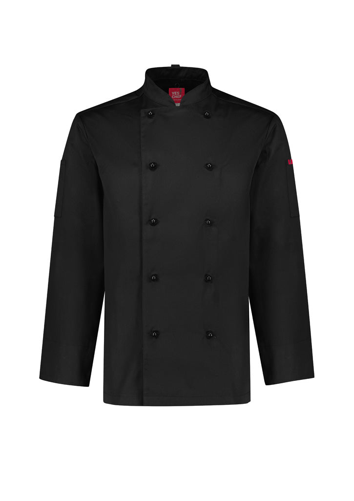 Mens Al Dente Long Sleeve Chef Jacket - Black ||SRC=https://cdn.fashionbizapps.nz/honeybee/images/CH230ML_bProduct_Black_01_XJbeXJ4.jpg