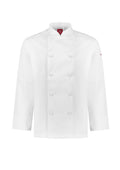 Mens Al Dente Long Sleeve Chef Jacket - White ||SRC=https://cdn.fashionbizapps.nz/honeybee/images/CH230ML_bProduct_White_01_5NdUasC.jpg