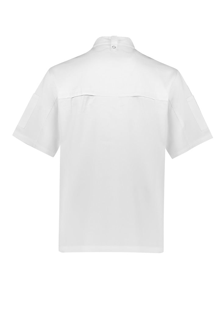 Mens Zest Short Sleeve Chef Jacket - White ||SRC=https://cdn.fashionbizapps.nz/honeybee/images/CH232MS_bProduct_White_02_clXjOgg.jpg