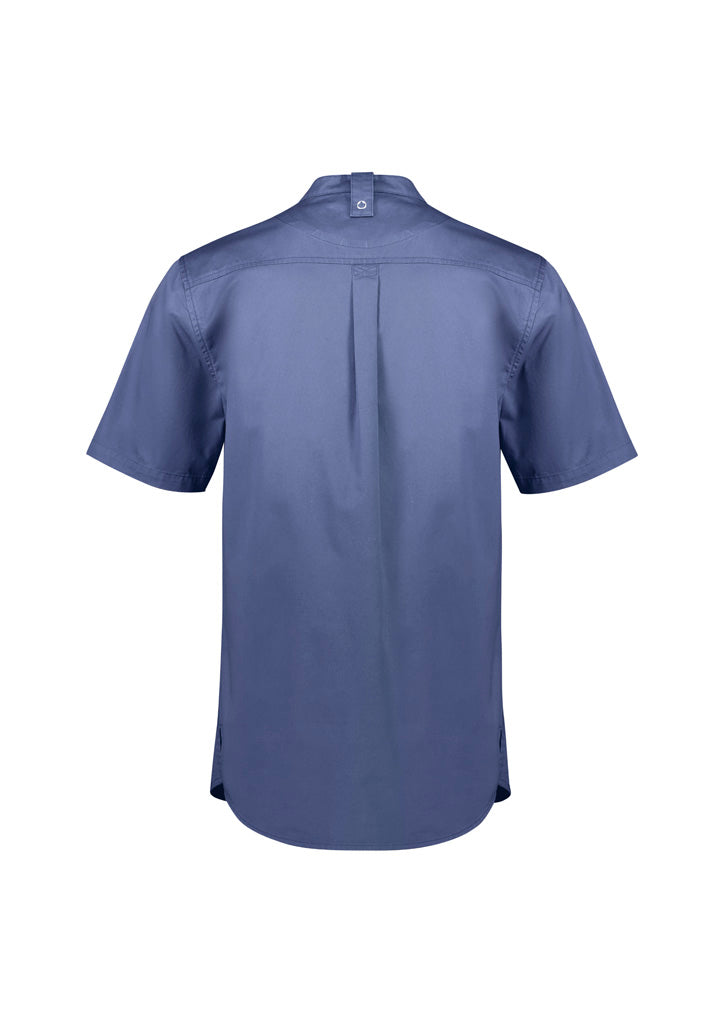 Mens Salsa Short Sleeve Chef Shirt - Grey Smoke ||SRC=https://cdn.fashionbizapps.nz/honeybee/images/CH329MS_bProduct_GreySmoke_02_TTrE0ku.jpg
