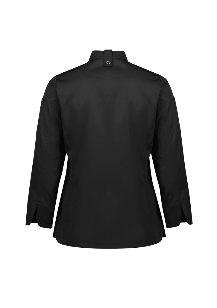 Womens Alfresco Long Sleeve Chef Jacket - Black ||SRC=https://cdn.fashionbizapps.nz/honeybee/images/CH330LL_bProduct_Black_02_IzuJh6a.jpg