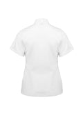Womens Alfresco Short Sleeve Chef Jacket - White ||SRC=https://cdn.fashionbizapps.nz/honeybee/images/CH330LS_bProduct_White_02_xzC9lD6.jpg