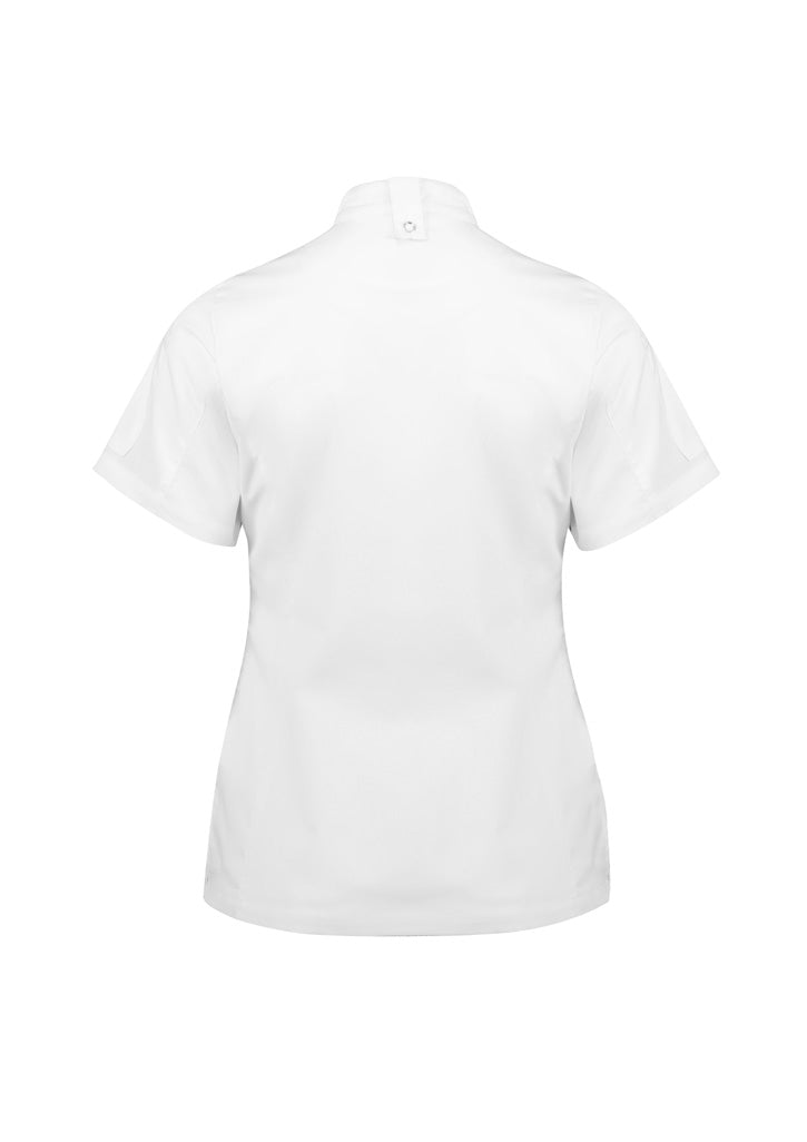 Womens Alfresco Short Sleeve Chef Jacket - White ||SRC=https://cdn.fashionbizapps.nz/honeybee/images/CH330LS_bProduct_White_02_xzC9lD6.jpg