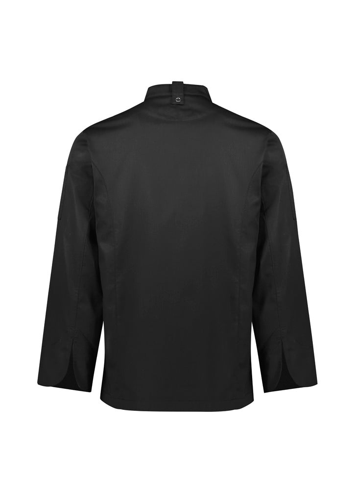 Mens Alfresco Long Sleeve Chef Jacket - Black ||SRC=https://cdn.fashionbizapps.nz/honeybee/images/CH330ML_bProduct_Black_02_is71w1z.jpg