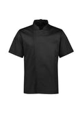 Mens Alfresco Short Sleeve Chef Jacket - Black ||SRC=https://cdn.fashionbizapps.nz/honeybee/images/CH330MS_bProduct_Black_01_eUR0pqj.jpg