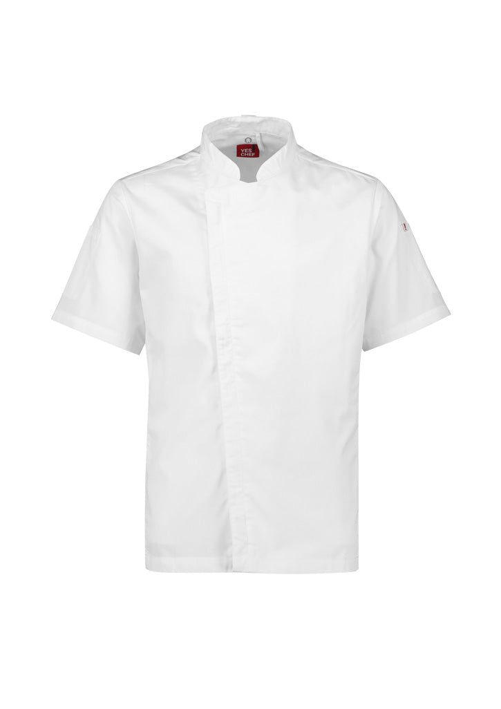 Mens Alfresco Short Sleeve Chef Jacket - White ||SRC=https://cdn.fashionbizapps.nz/honeybee/images/CH330MS_bProduct_White_01_xEsgP9q.jpg