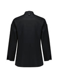 Womens Gusto Long Sleeve Chef Jacket - Black ||SRC=https://cdn.fashionbizapps.nz/honeybee/images/CH430LL_Product_Black_02.jpg