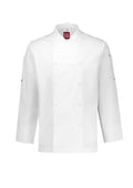 Mens Gusto Long Sleeve Chef Jacket - White ||SRC=https://cdn.fashionbizapps.nz/honeybee/images/CH430ML_Product_White_01.jpg