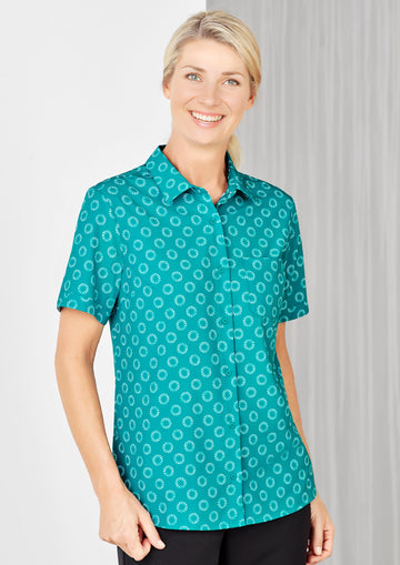 Womens Florence Daisy Print Short Sleeve Shirt