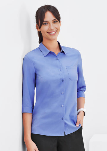 Womens Florence Plain 3/4 Sleeve Shirt