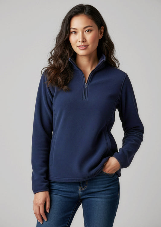 Womens Trinity Fleece ||SRC=https://cdn.fashionbizapps.nz/honeybee/images/F10520_Talent_Navy_01.jpg