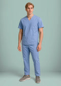 Unisex Classic  Scrub Pant ||SRC=https://cdn.fashionbizapps.nz/honeybee/images/H10610_Talent_MidBlue_01.jpg