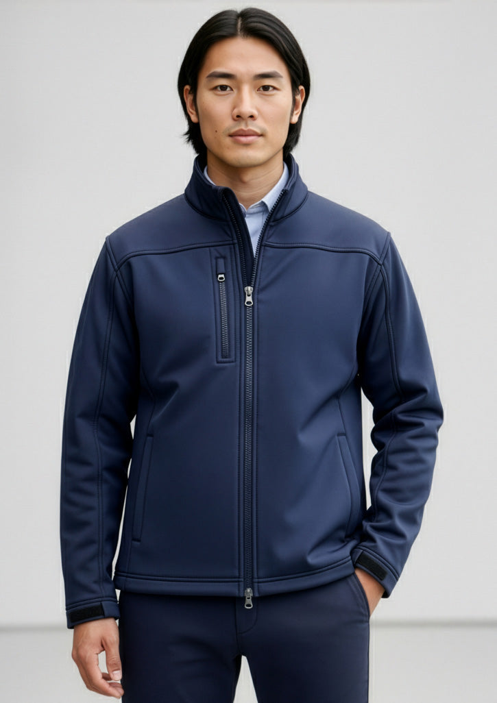 Mens Softshell Jacket ||SRC=https://cdn.fashionbizapps.nz/honeybee/images/J3880_Talent_Navy_01.jpg