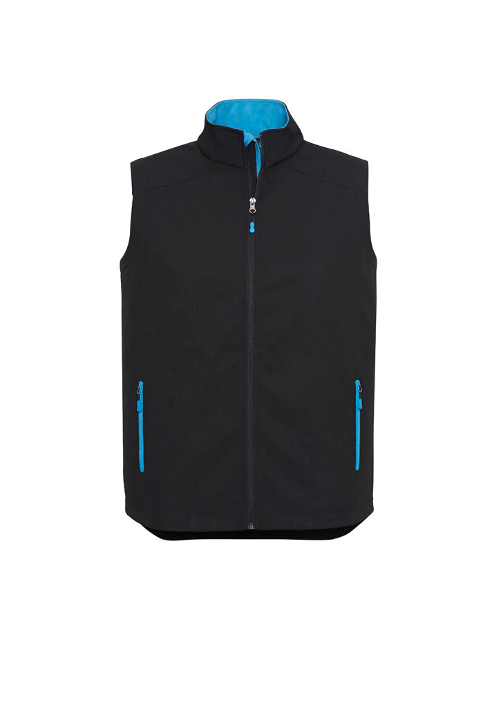 Mens Geneva Vest - Black/Cyan ||SRC=https://cdn.fashionbizapps.nz/honeybee/images/J404M_bProduct_Black_Cyan_01_c5JjYic.jpg