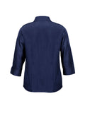 Womens Oasis 3/4 Sleeve Shirt - Navy ||SRC=https://cdn.fashionbizapps.nz/honeybee/images/LB3600_bProduct_Navy_02_t9Ugw8Y.jpg