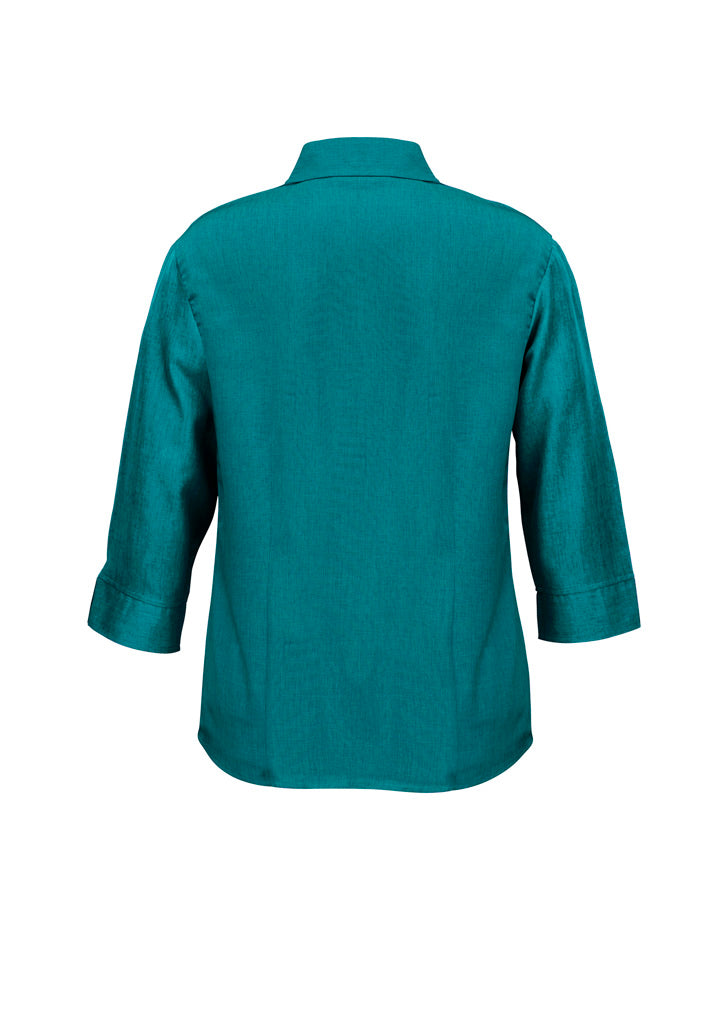 Womens Oasis 3/4 Sleeve Shirt - Teal ||SRC=https://cdn.fashionbizapps.nz/honeybee/images/LB3600_bProduct_Teal_02_J9qVXM5.jpg