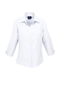 Womens Oasis 3/4 Sleeve Shirt - White ||SRC=https://cdn.fashionbizapps.nz/honeybee/images/LB3600_bProduct_White_01_h9WSY6k.jpg