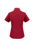 Womens Oasis Short Sleeve Shirt - Cherry ||SRC=https://cdn.fashionbizapps.nz/honeybee/images/LB3601_bProduct_Cherry_02_nz774Lp.jpg