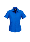 Womens Oasis Short Sleeve Shirt - Electric Blue ||SRC=https://cdn.fashionbizapps.nz/honeybee/images/LB3601_bProduct_ElectricBlue_01_vCtS68o.jpg