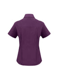 Womens Oasis Short Sleeve Shirt - Grape ||SRC=https://cdn.fashionbizapps.nz/honeybee/images/LB3601_bProduct_Grape_02_xrjboyW.jpg