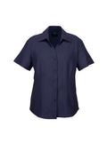 Womens Oasis Short Sleeve Shirt - Navy ||SRC=https://cdn.fashionbizapps.nz/honeybee/images/LB3601_bProduct_Navy_01_vDR8NOK.jpg