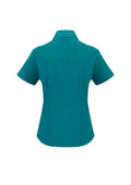 Womens Oasis Short Sleeve Shirt - Teal ||SRC=https://cdn.fashionbizapps.nz/honeybee/images/LB3601_bProduct_Teal_02_etaKH3U.jpg