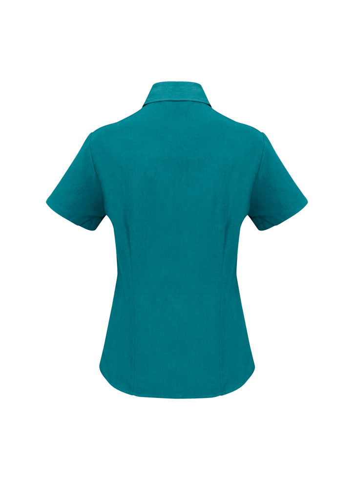 Womens Oasis Short Sleeve Shirt - Teal ||SRC=https://cdn.fashionbizapps.nz/honeybee/images/LB3601_bProduct_Teal_02_etaKH3U.jpg