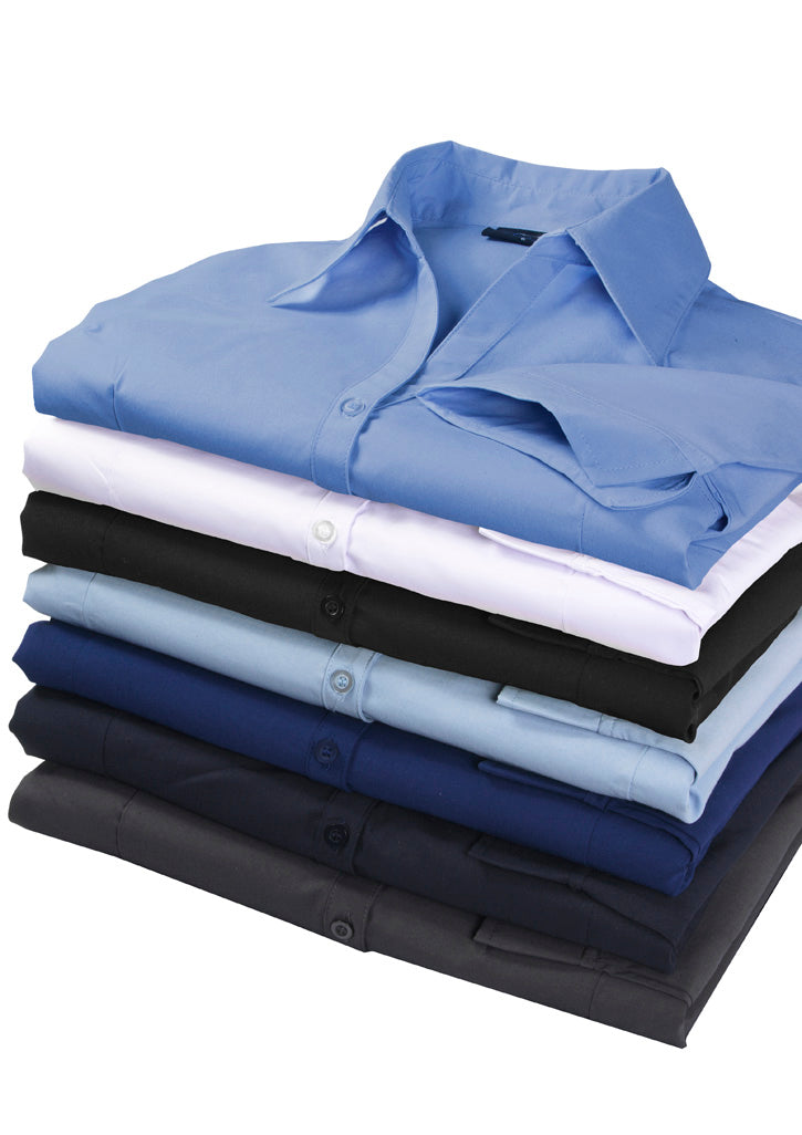 Womens Metro 3/4 Sleeve Shirt ||SRC=https://cdn.fashionbizapps.nz/honeybee/images/LB7300_Talent_MidBlue_02.jpg