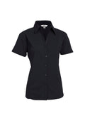 Womens Metro Short Sleeve Shirt - Black ||SRC=https://cdn.fashionbizapps.nz/honeybee/images/LB7301_bProduct_Black_01_Ue9KlKA.jpg