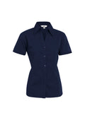 Womens Metro Short Sleeve Shirt - Navy ||SRC=https://cdn.fashionbizapps.nz/honeybee/images/LB7301_bProduct_Navy_01_eKWykXN.jpg