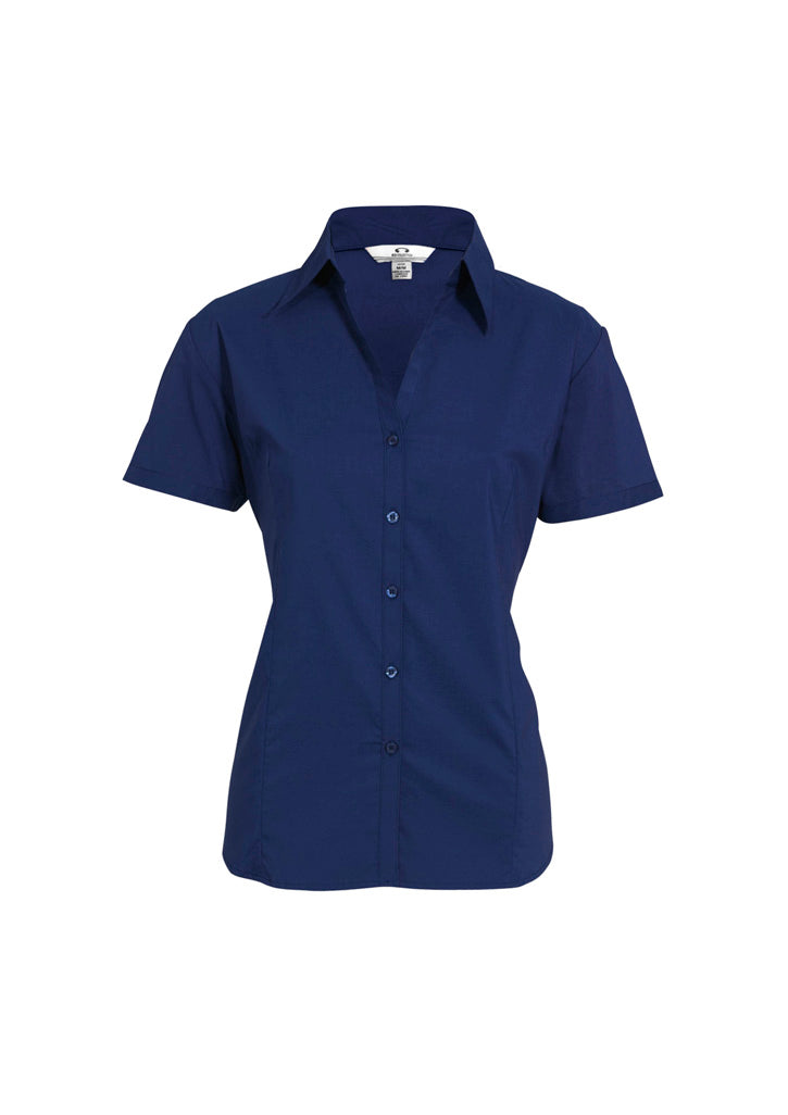 Womens Metro Short Sleeve Shirt - Royal ||SRC=https://cdn.fashionbizapps.nz/honeybee/images/LB7301_bProduct_Royal_01_iKvYTyF.jpg