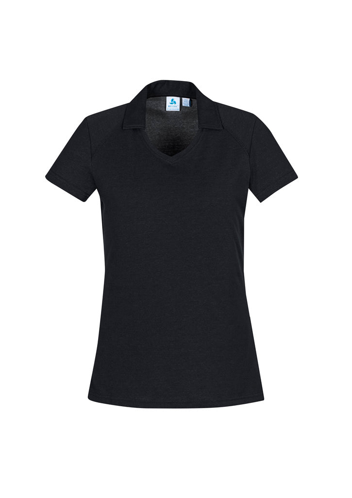 Womens Byron Short Sleeve Polo - Black ||SRC=https://cdn.fashionbizapps.nz/honeybee/images/P011LS_bProduct_Black_01_Nc3IDhQ.jpg