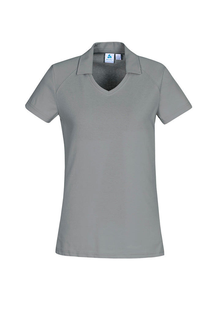 Womens Byron Short Sleeve Polo - Silver ||SRC=https://cdn.fashionbizapps.nz/honeybee/images/P011LS_bProduct_Silver_01_G34Vwgh.jpg