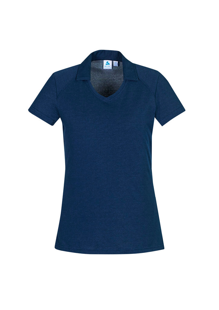 Womens Byron Short Sleeve Polo - Steel Blue ||SRC=https://cdn.fashionbizapps.nz/honeybee/images/P011LS_bProduct_SteelBlue_01_lGZ5ziU.jpg