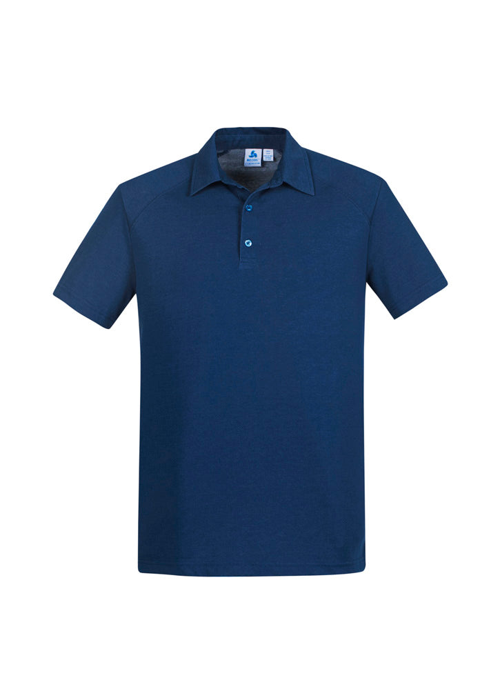 Mens Byron Short Sleeve Polo - Steel Blue ||SRC=https://cdn.fashionbizapps.nz/honeybee/images/P011MS_bProduct_SteelBlue_01_0BOgmVj.jpg