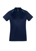 Womens Academy Short Sleeve Polo - Navy/Teal ||SRC=https://cdn.fashionbizapps.nz/honeybee/images/P012LS_bProduct_Navy_Teal_01_kxGFLxN.jpg