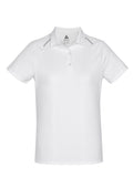 Womens Academy Short Sleeve Polo - White/Silver ||SRC=https://cdn.fashionbizapps.nz/honeybee/images/P012LS_bProduct_White_Silver_01_DiVO8lV.jpg