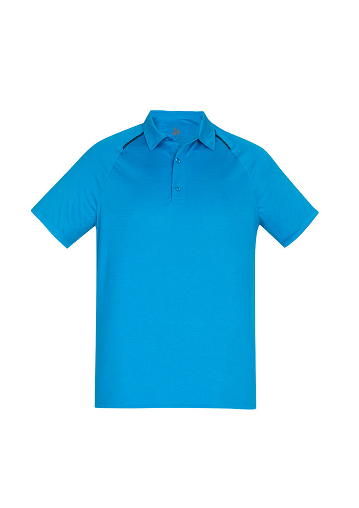 Mens Academy Short Sleeve Polo - Cyan/Navy ||SRC=https://cdn.fashionbizapps.nz/honeybee/images/P012MS_bProduct_Cyan_Navy_01_QNcRbHr.jpg