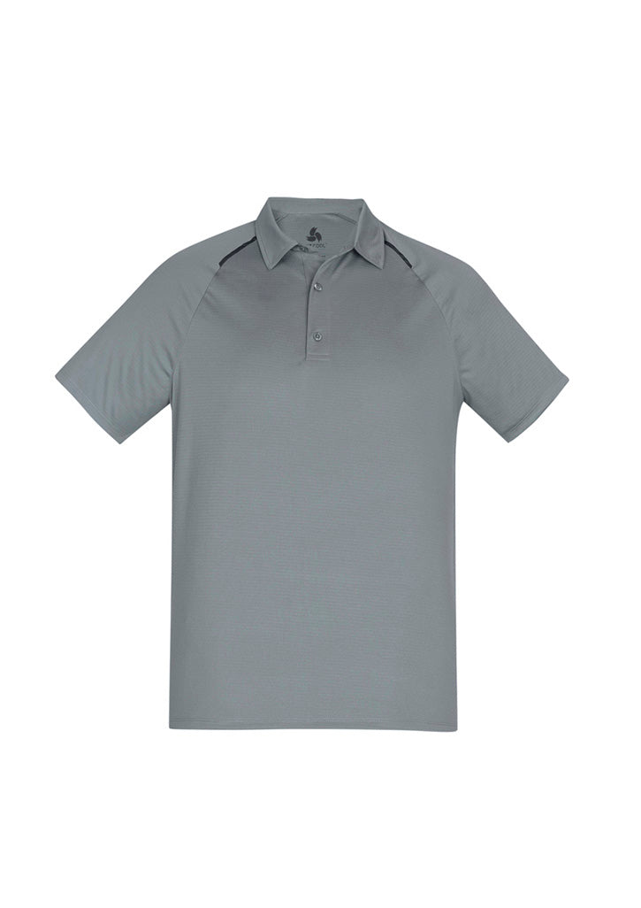 Mens Academy Short Sleeve Polo - Silver/Charcoal ||SRC=https://cdn.fashionbizapps.nz/honeybee/images/P012MS_bProduct_Silver_Charcoal_01_EeztsGK.jpg