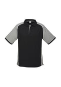Mens Nitro Short Sleeve Polo - Black/Grey/White ||SRC=https://cdn.fashionbizapps.nz/honeybee/images/P10112_bProduct_Black_Grey_White_01_5bvf854.jpg