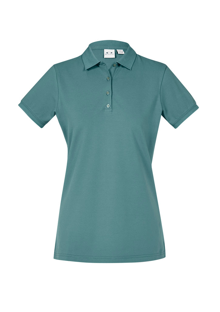 Womens City Short Sleeve Polo - Jasper Green ||SRC=https://cdn.fashionbizapps.nz/honeybee/images/P105LS_bProduct_JasperGreen_01_GJtdloq.jpg